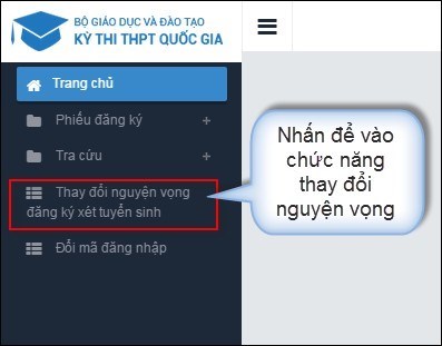 Hướng dẫn điều chỉnh thay đổi nguyện vọng 2018